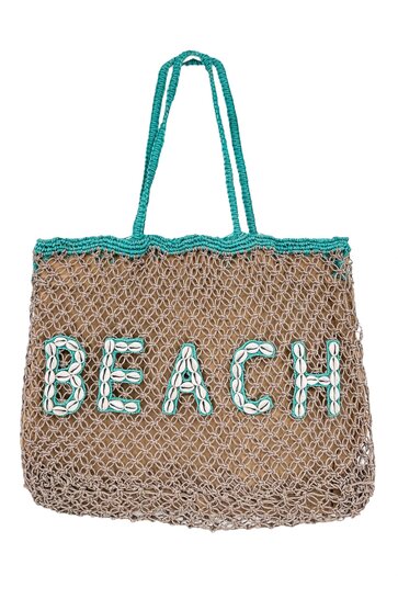 Beach Bag Seashell Beach Aqua