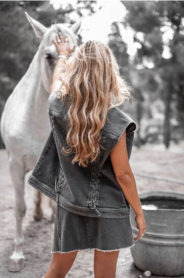 The Muse Denim Gael Gilet Stein Grau