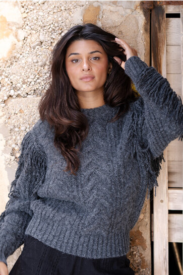Fringe Pullover Dago Dark Grey