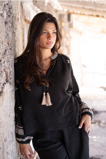 Bluse Sonrisa Schwarz