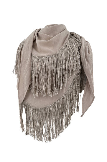 Fringe Scarf Flecos Light Taupe