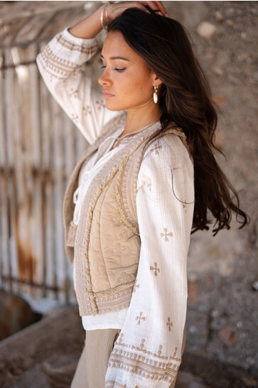 Short waistcoat Sonrisa Taupe