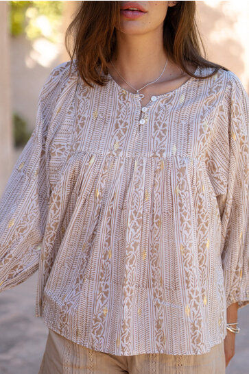 Bluse Corazon Print Sand