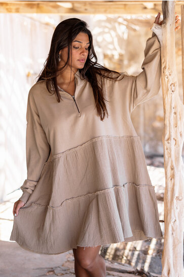 Pulloverkleid Coleta Taupe