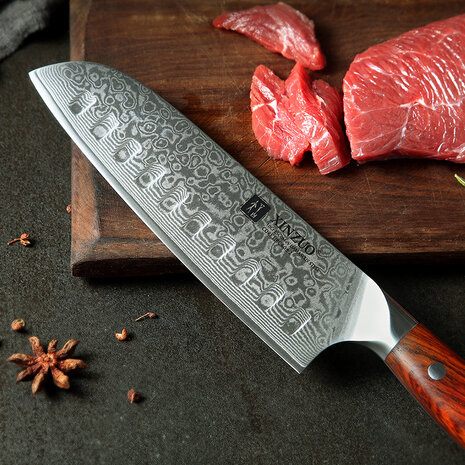 XinZuo Damascus Santokumes - B13R Yu series