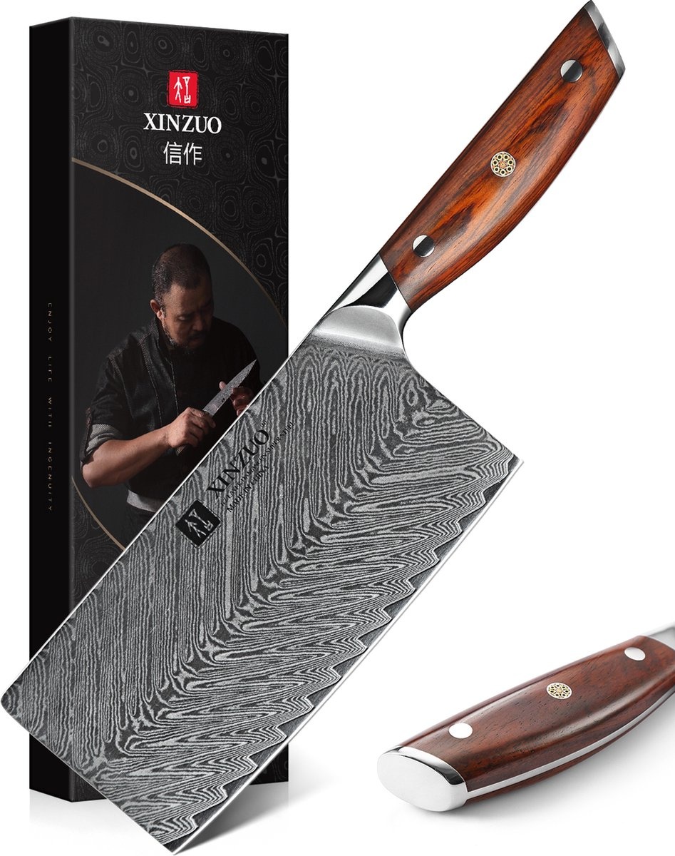 ●KWANSI XinZuo B27 Yi Series - Chinees koksmes (cleaver) (damascus
