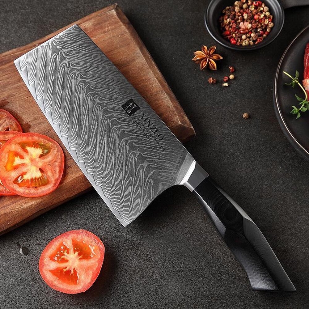 XinZuo Damascus Cleaver (Chinees koksmes)  - B32 Feng series XinZuo Damascus Cleaver (Chinees koksmes)  - B32 Feng series