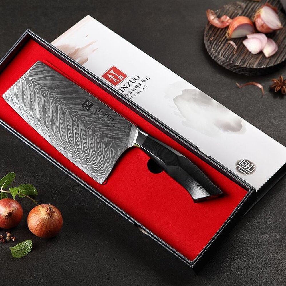 XinZuo Damascus Cleaver (Chinees koksmes)  - B32 Feng series XinZuo Damascus Cleaver (Chinees koksmes)  - B32 Feng series