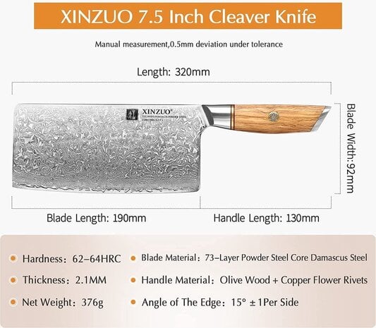 XinZuo Damascus Hakmes - B37 Lan series XinZuo Damascus Hakmes - B37 Lan series