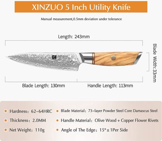 XinZuo Damascus Groentemes - B37 Lan series XinZuo Damascus Groentemes - B37 Lan series