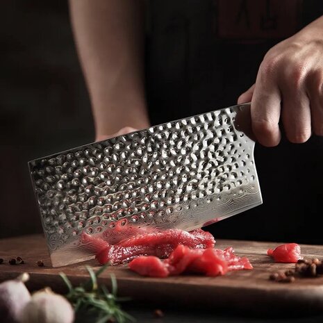 XinZuo Damascus Cleaver (Chinees koksmes)  - B13H Yu series XinZuo Damascus Cleaver (Chinees koksmes)  - B13H Yu series