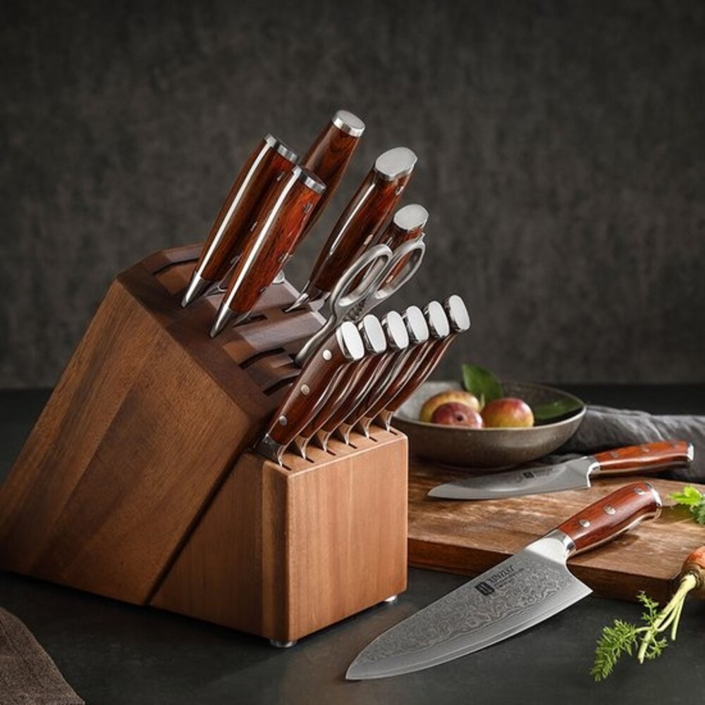 XinZuo Damascus messenset 15-delig - B13R Yu series XinZuo Damascus messenset 15-delig - B13R Yu series