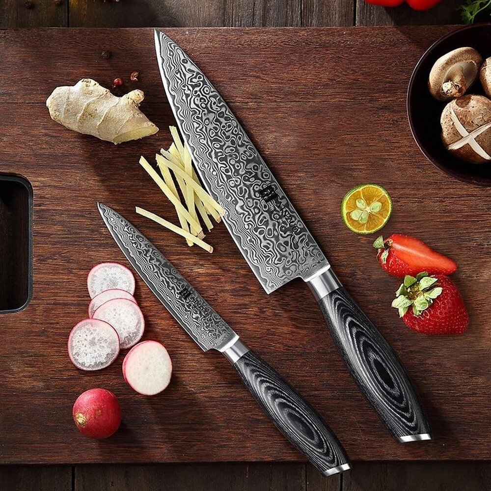 XinZuo Damascus messenset 2-delig - B20 Ya series XinZuo Damascus messenset 2-delig - B20 Ya series