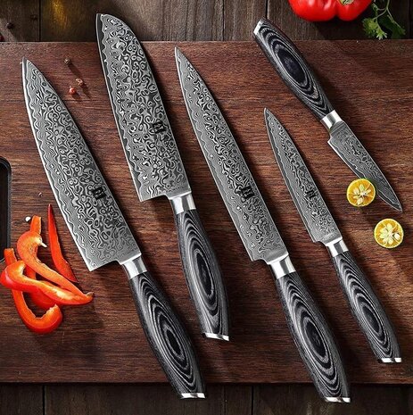 XinZuo Damascus messenset 7-delig - B20 Ya series