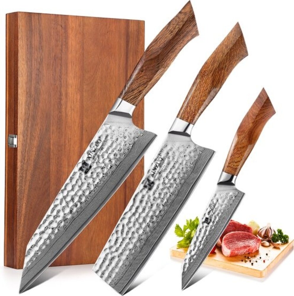 XinZuo Damascus messenset 3-delig - B32D Feng series