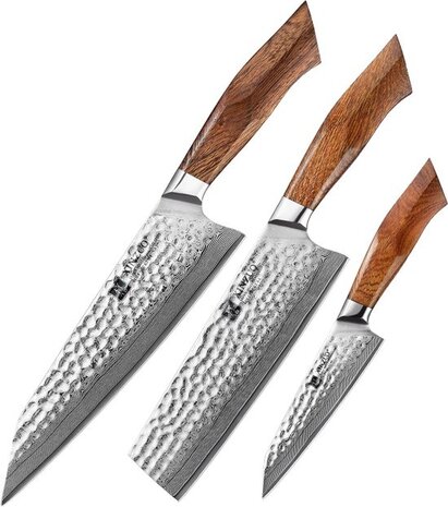 XinZuo Damascus messenset 3-delig - B32D Feng series