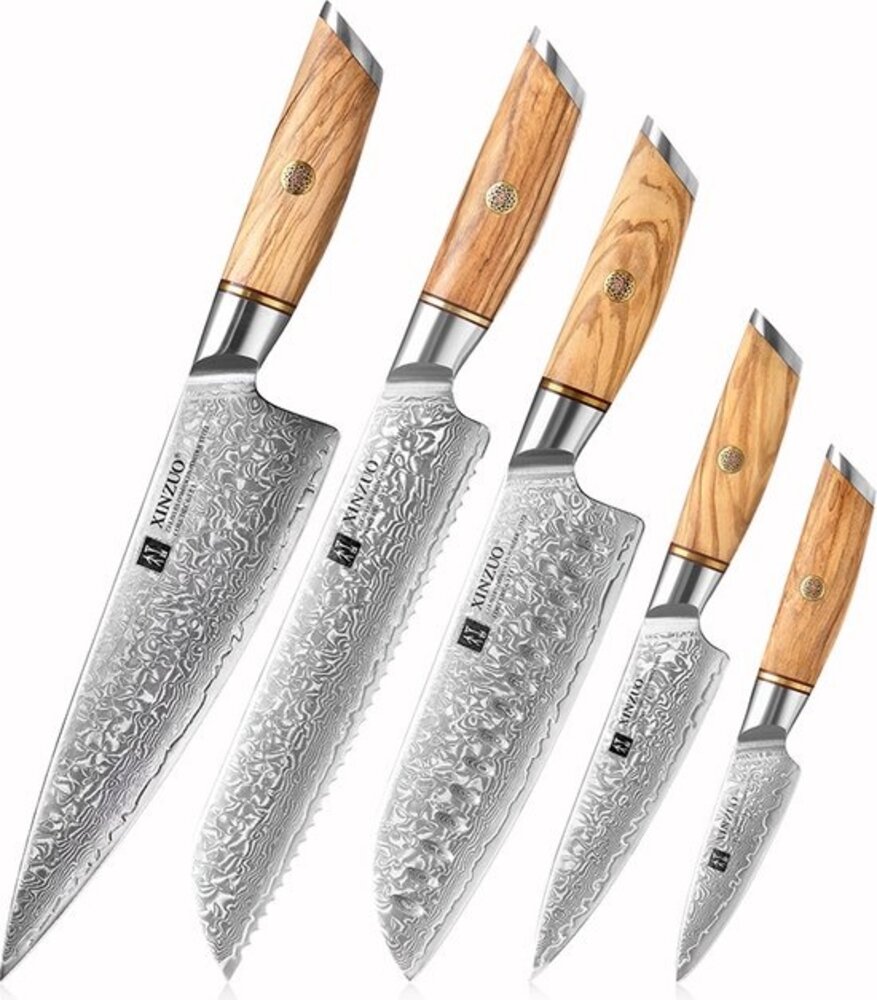 XinZuo Damascus messenset 5-delig - B37 Lan series XinZuo Damascus messenset 5-delig - B37 Lan series