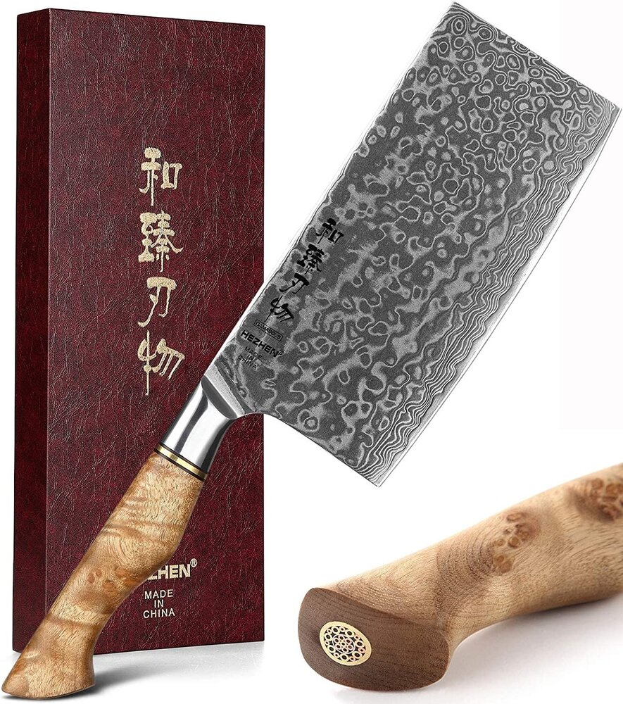 Hezhen Damascus Cleaver (Chinees koksmes)  - B30 Master series