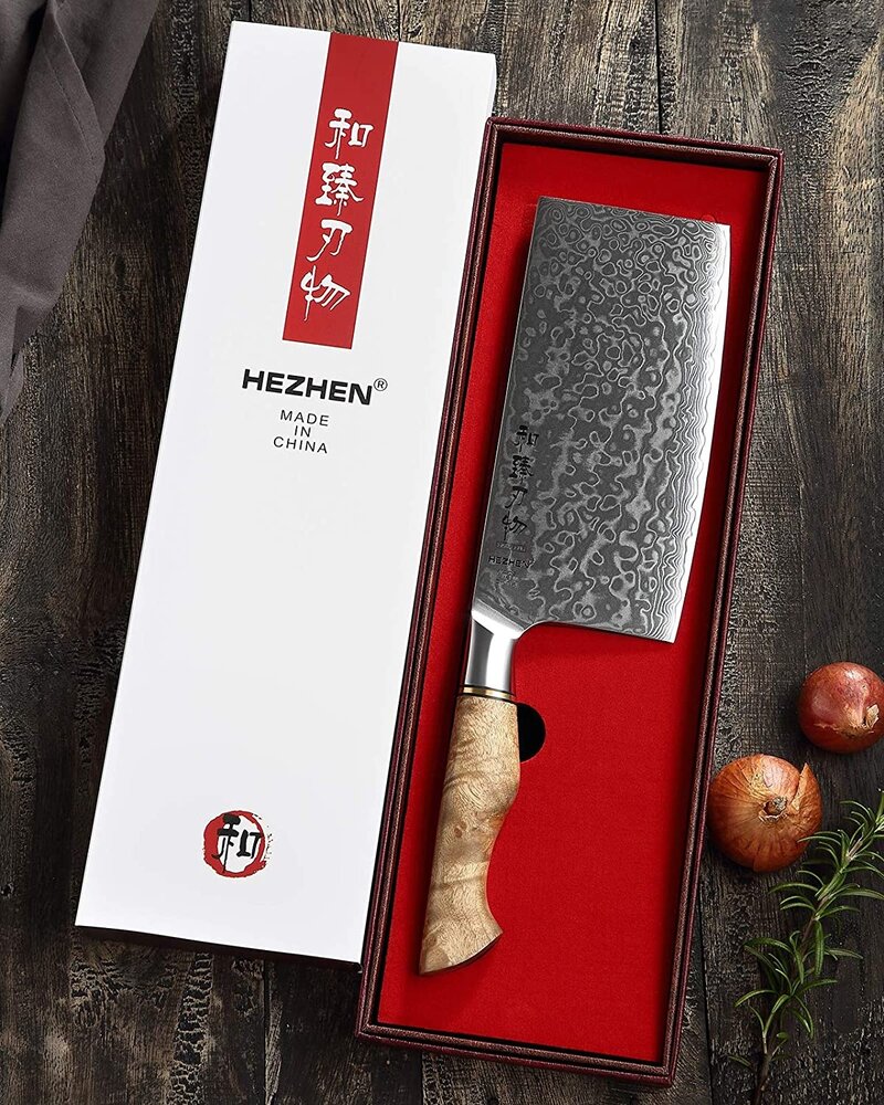 Hezhen Damascus Cleaver (Chinees koksmes)  - B30 Master series