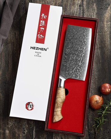 Hezhen Damascus Cleaver (Chinees koksmes)  - B30 Master series