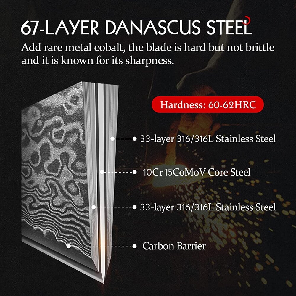 Hezhen Damascus Vleesmes - B30 Master series Hezhen Damascus Vleesmes - B30 Master series