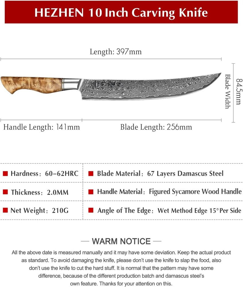 Hezhen Damascus Vleesmes - B30 Master series Hezhen Damascus Vleesmes - B30 Master series