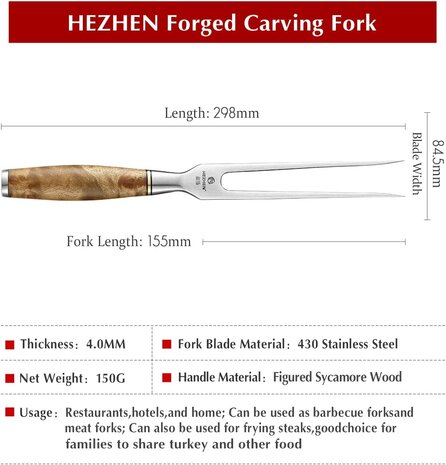 Hezhen Vleesvork RVS - B30 Master series