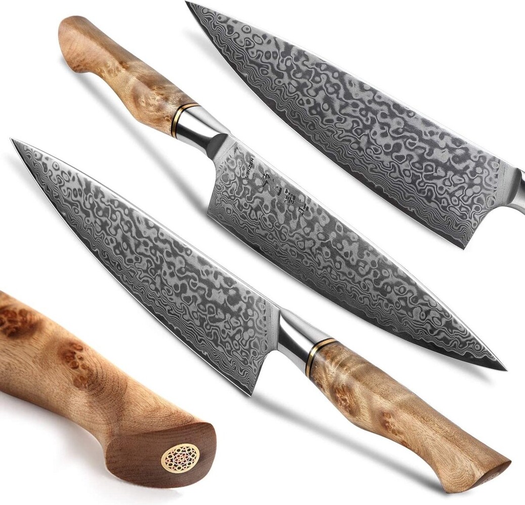 Hezhen Damascus messenset 3-delig - B30 Master series