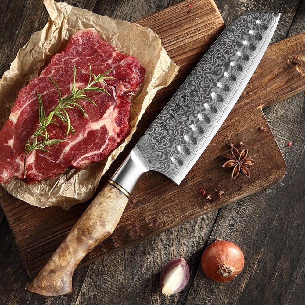 Hezhen Damascus messenset 7-delig - B30 Master series Hezhen Damascus messenset 7-delig - B30 Master series