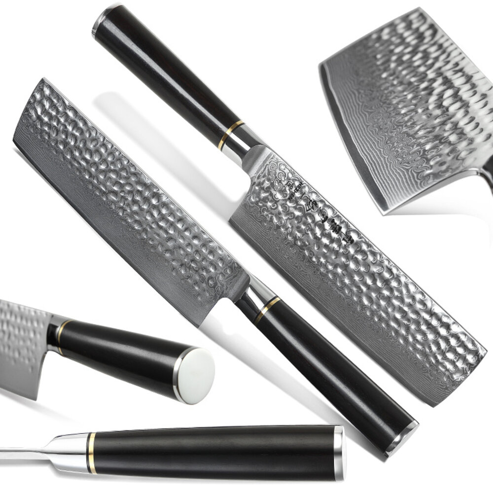 Hezhen Damascus Nakiri mes - B1Z Classic series Hezhen Damascus Nakiri mes - B1Z Classic series