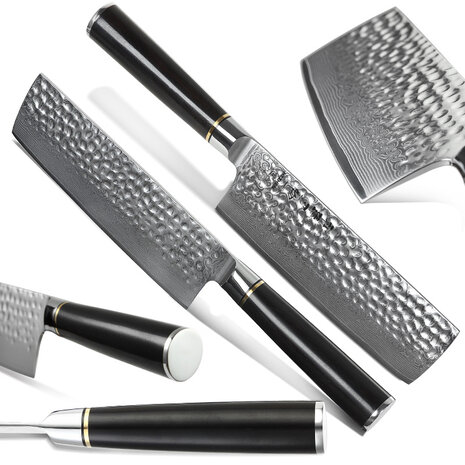 Hezhen Damascus Nakiri mes - B1Z Classic series Hezhen Damascus Nakiri mes - B1Z Classic series