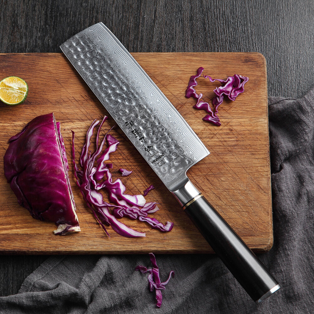 Hezhen Damascus Nakiri mes - B1Z Classic series Hezhen Damascus Nakiri mes - B1Z Classic series