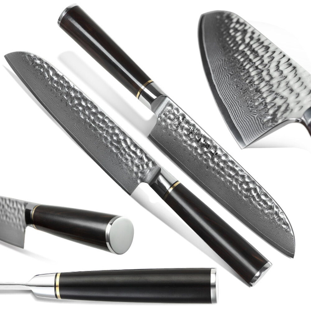 Hezhen Damascus Santokumes - B1Z Classic series Hezhen Damascus Santokumes - B1Z Classic series