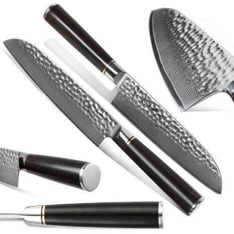 Hezhen Damascus Santokumes - B1Z Classic series Hezhen Damascus Santokumes - B1Z Classic series