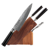 Hezhen Damascus messenset (5) met blok (B1Z series) Hezhen Damascus messenset (5) met blok (B1Z series)
