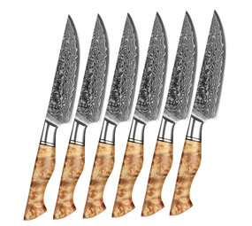 Hezhen Damascus Steakmessen (6) (B30 series)