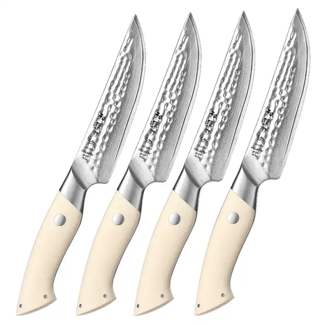 Hezhen Damascus Steakmessen 4 stuks - B38H Elegant series Hezhen Damascus Steakmessen 4 stuks - B38H Elegant series