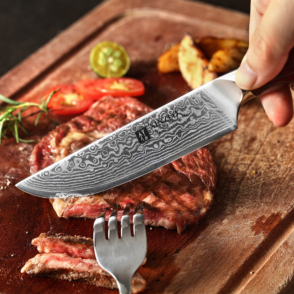 XinZuo Damascus Steakmes - B13R Yu series XinZuo Damascus Steakmes - B13R Yu series