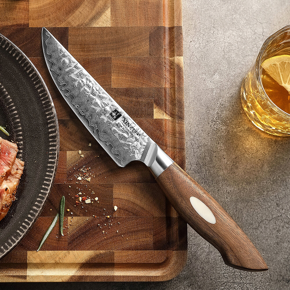 XinZuo Damascus Steakmessen 4 stuks - B46W Jiang series XinZuo Damascus Steakmessen 4 stuks - B46W Jiang series