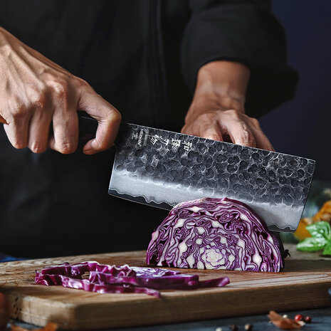 Hezhen Composietstalen Nakiri mes - PM8S Retro series