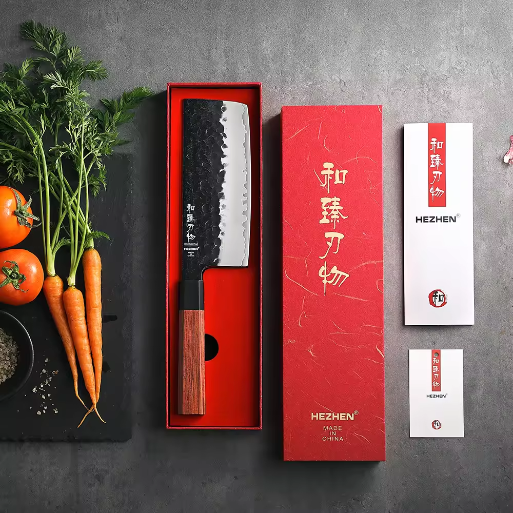 Hezhen Composietstalen Nakiri mes - PM8S Retro series