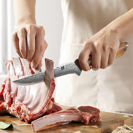 XinZuo Damascus Uitbeenmes - B37 Lan series XinZuo Damascus Uitbeenmes - B37 Lan series