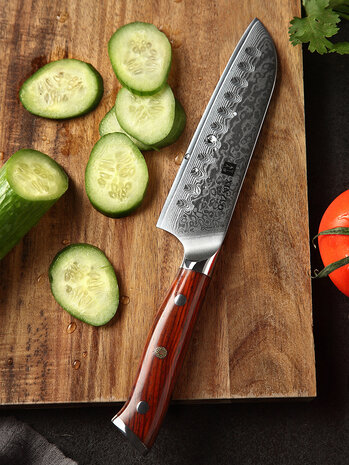 XinZuo Damascus Klein Santokumes - B13R Yu series