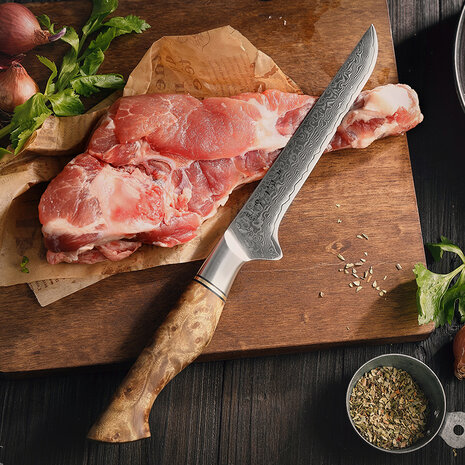 Hezhen Damascus Uitbeenmes - B30 Master series