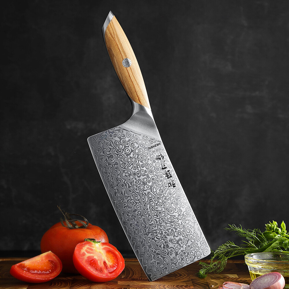 Hezhen Damascus Cleaver (Chinees koksmes) - X01 Flagship series Hezhen Damascus Cleaver (Chinees koksmes) - X01 Flagship series