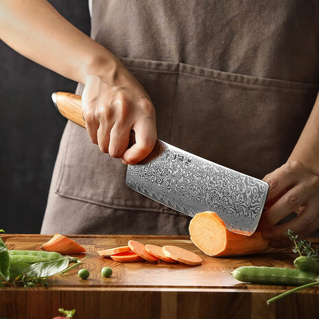 Hezhen Damascus Nakiri mes - X01 Flagship series Hezhen Damascus Nakiri mes - X01 Flagship series