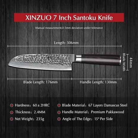 XinZuo Damascus Santokumes - B1H He series XinZuo Damascus Santokumes - B1H He series