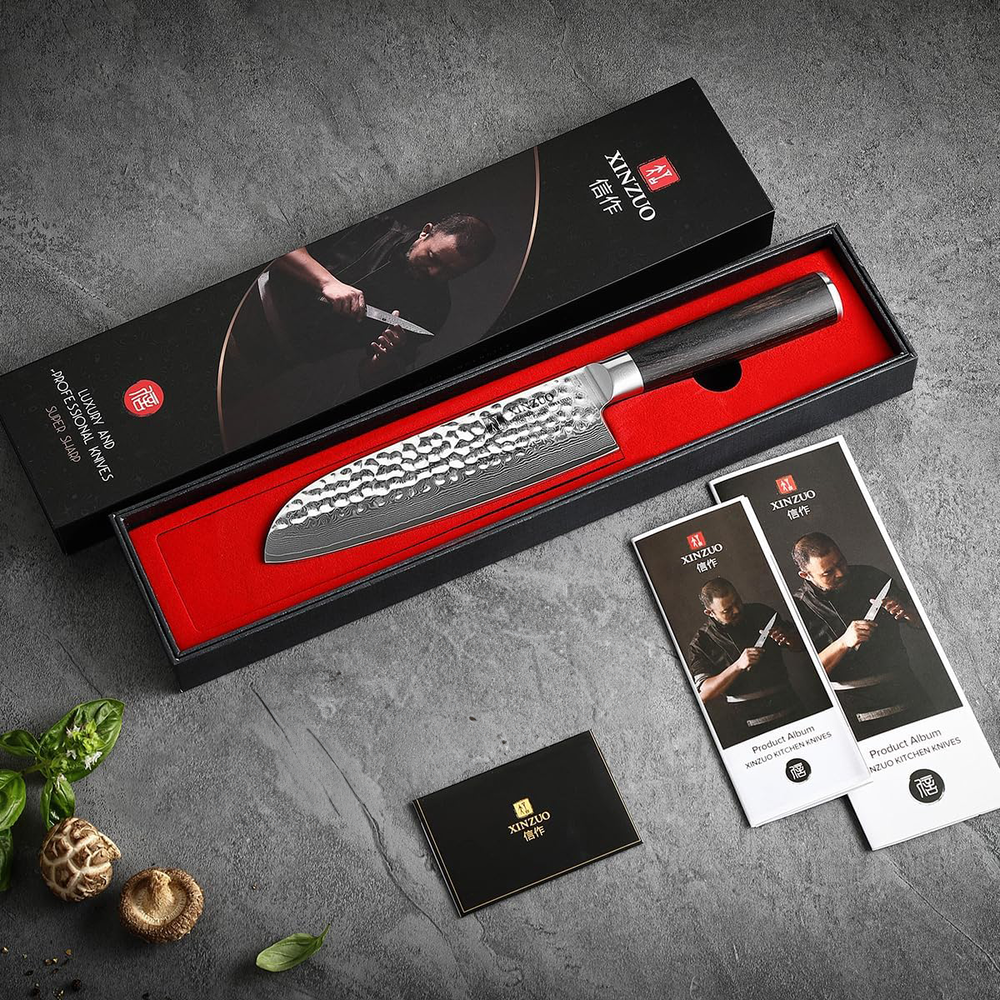 XinZuo Damascus Santokumes - B1H He series XinZuo Damascus Santokumes - B1H He series