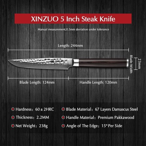 XinZuo Damascus Steakmes - B1H He series XinZuo Damascus Steakmes - B1H He series