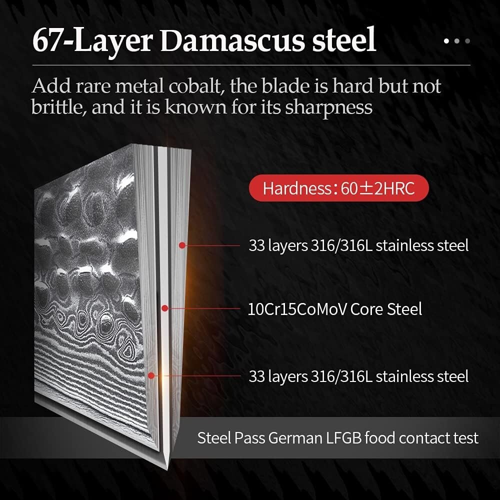 XinZuo Damascus messenset 5-delig - B1H He series XinZuo Damascus messenset 5-delig - B1H He series